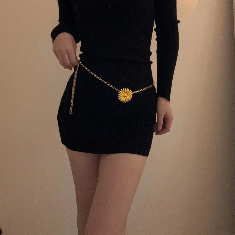 vera wang fashion jewelry "Affordable Custom Dainty Gold-Plated Chrysanthemum Waist Chain – Polished nice fashion jewelry Vintage Everyday Jewelry" costume jewelry for plus size