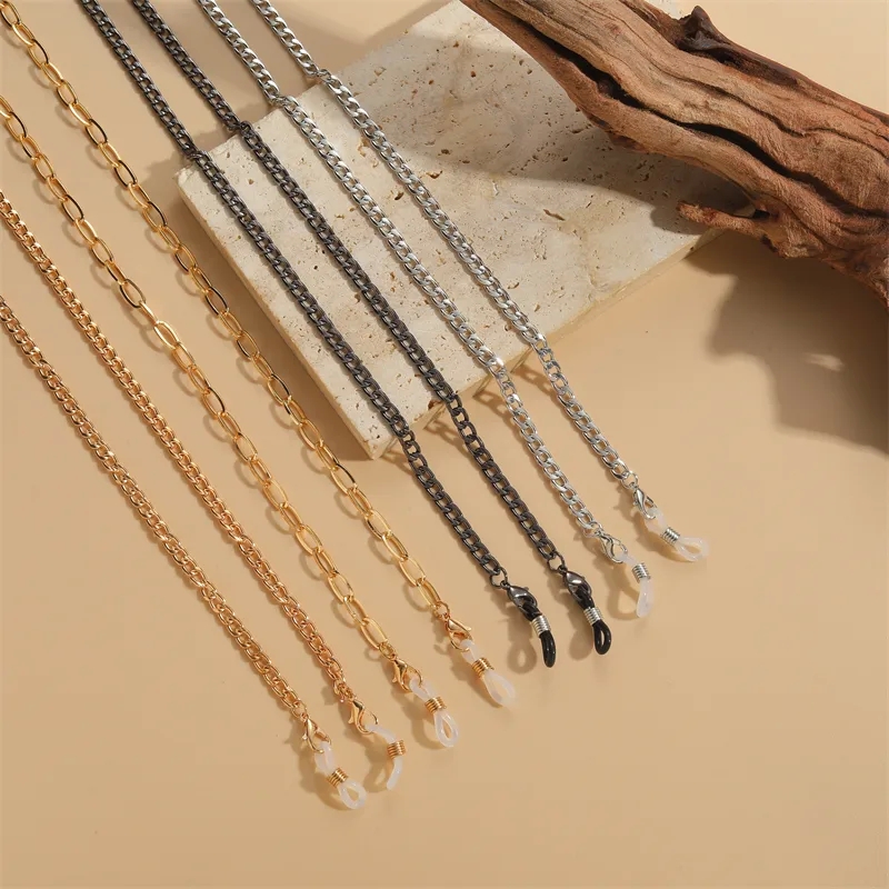 vintage vibes "Timeless Boho Skin-Friendly Alloy Silica Gel Glasses Chain – Retro polished Geometric Commute Style for Women & Men" recycled