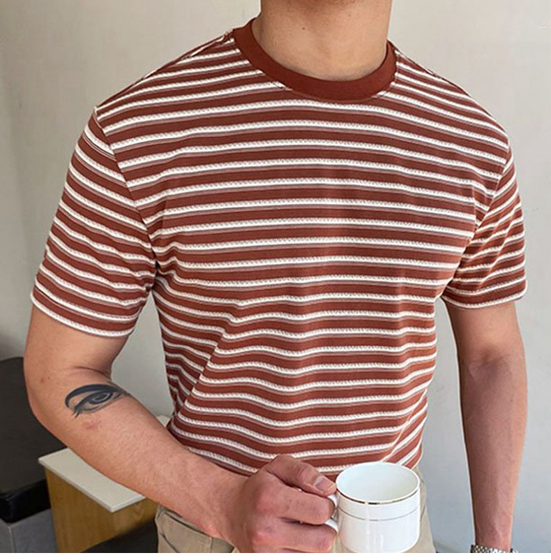 von maur women's clothing Vintage Luxury Men's Stripe T-Shirt – Genuine Shiny Glistening Tee nike size chart women's clothing with Premium Feel 20th century women's clothing