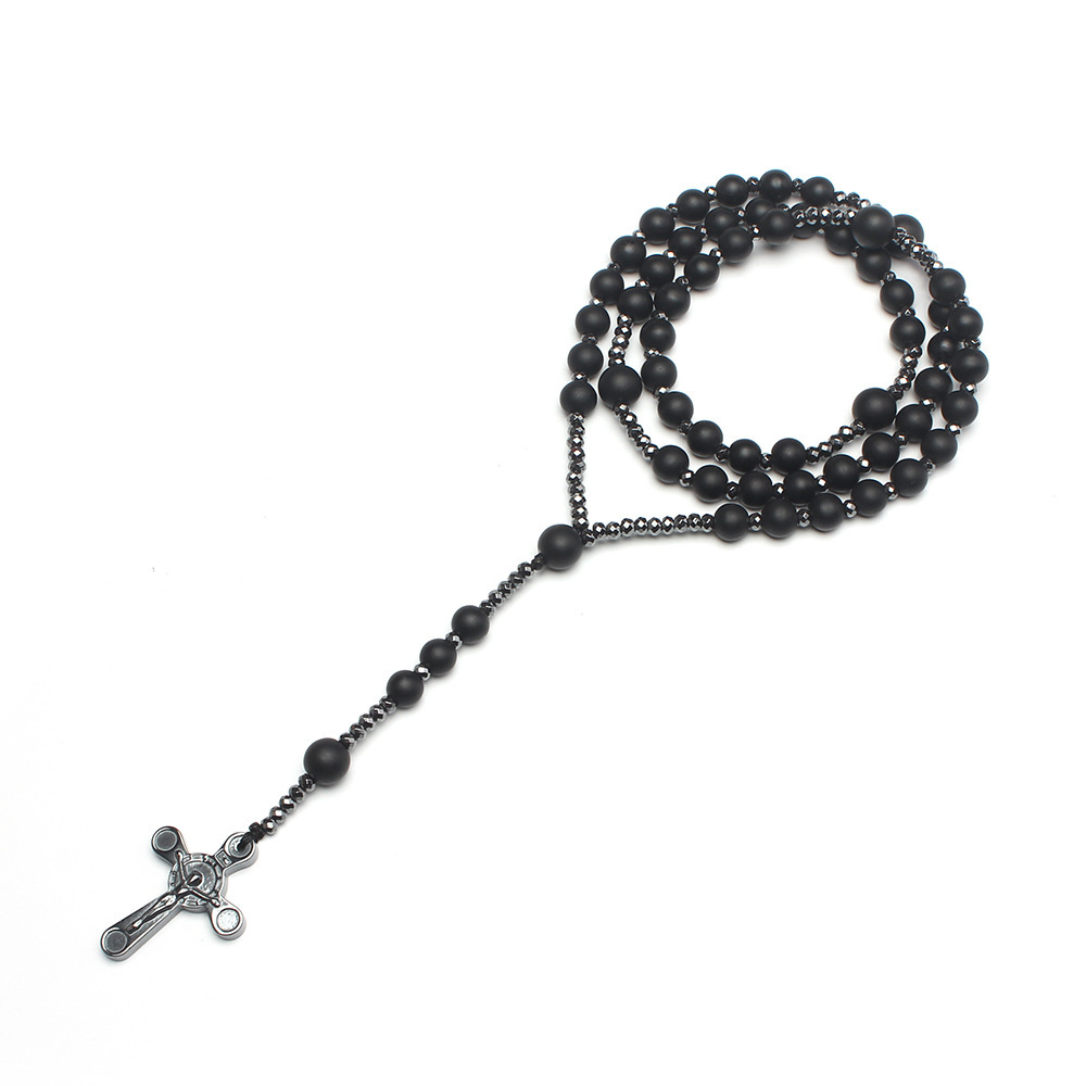 what is a men's jewelry box called Vintage Chinoiserie Geometric Cross Beaded Men's Pendant Necklace – Classic, Authentic, tiffany men's jewelry Colorful Ethnic Style guess men's jewelry