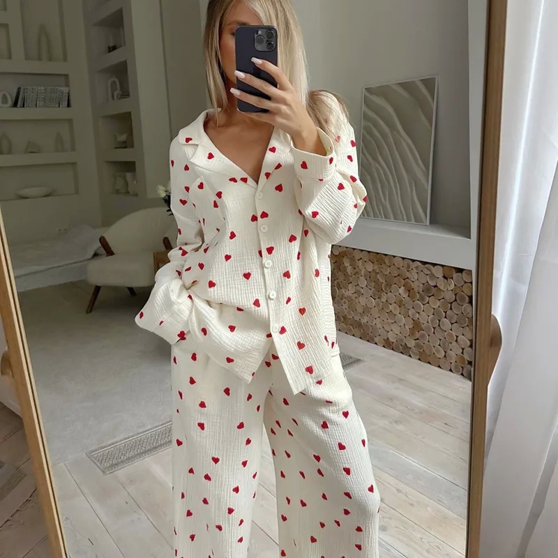 women's 6pm clothing "Affordable Chic Women's Sweet Heart Cotton Pajama Sets tribal women's clothing – Hand-Engraved Party Wear Seasonal Collection" 80s women clothing