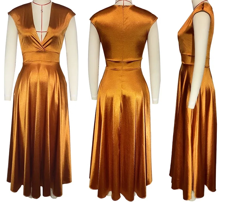 women's clothing 1950s Wholesale Personalized Polished Tribal V-Neck Zipper Patchwork Polyester Maxi Dress vintage style women's clothing – Artsy & Stylish women's clothing exchange