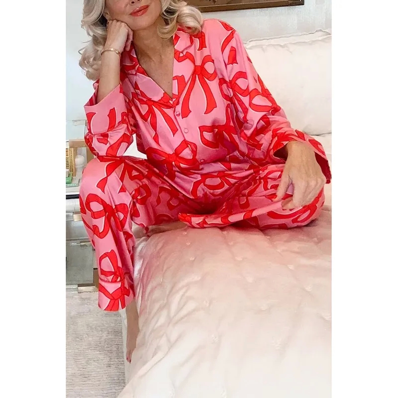 women's clothing 98125 Eco-Chic women's clothing wholesale Modern Women's Organic Polyester Bow Knot Pajama Sets – Artisan-Made Sustainable Casual Wear women's clothing massimo dutti