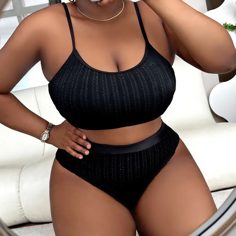 women's clothing 98125 "Handcrafted Romantic Plus young women's clothing brands Size Swimwear Set – Unique Solid Color 2-Piece Design" david jones women's clothing brands