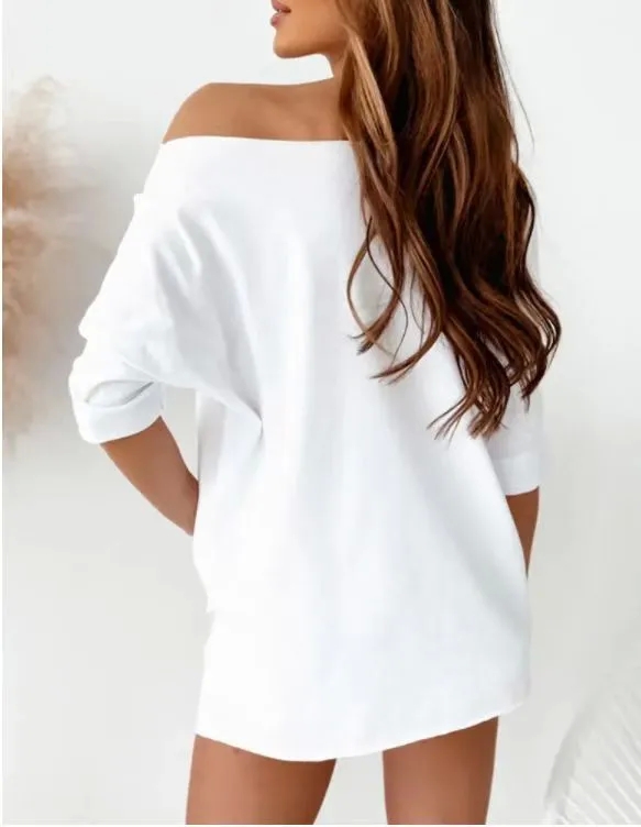 women's clothing 98531 "Unique Affordable Chic A-Line Skirt with affordable women's clothing Printing Boat Neck 3/4 Sleeves Perfect for Party Wear & Street Style" upscale women's clothing catalogs