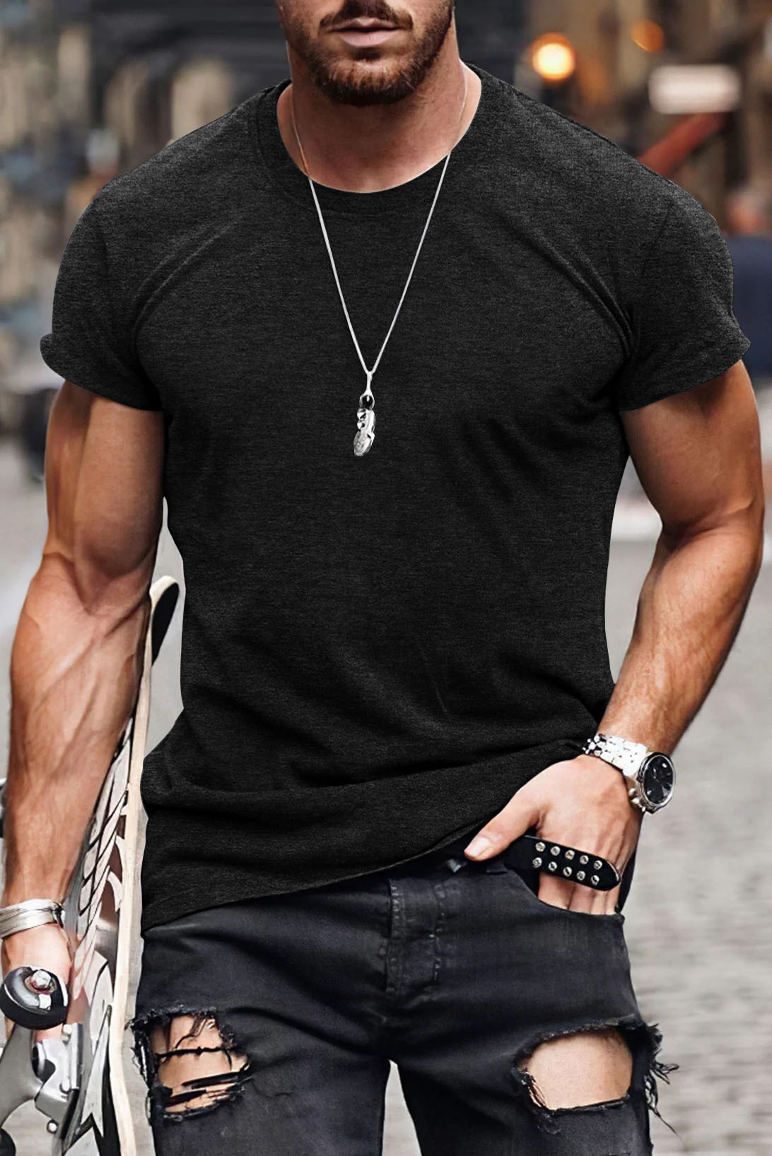 women's clothing boutique Custom Craftsmanship Bold Streetwear Men's Loose Round Neck Short Sleeve Solid convert girl size to women's clothing Color T-Shirt - Handpicked Design lands end women's clothing