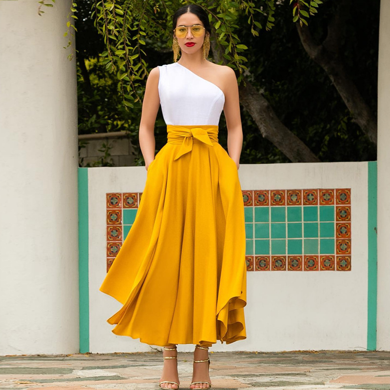 women's clothing consignment Wholesale 1920s women's clothing Sparkling High-End Shiny Vintage Polyester Maxi Long Dress Skirts for Summer Casual Elegance muslim women clothing