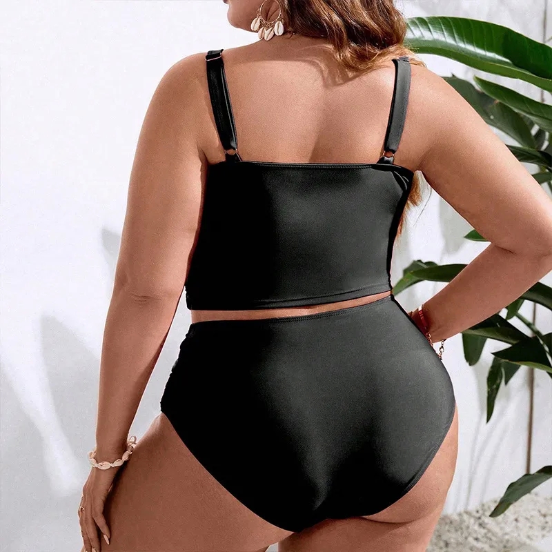 women's clothing reddit "Vintage-Inspired Plus Size 2-Piece Solid Color Swimwear Set – Discounted Statement stores for women's clothing Piece" women's clothing trends 2024