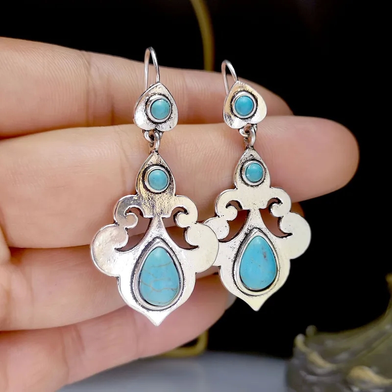 mimmic fashion jewelry "Vintage Shiny Turquoise Silver Plated japan fashion jewelry Water Drop Earrings – Sparkling Retro Dangle Jewelry for Women" fashion costume jewelry meaning