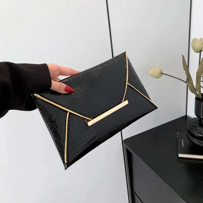 yogi tea bags recalled Luxury 80s jelly shoes and bags Handmade Women's PU Leather Vintage Crocodile Envelope Clutch Bag – Timeless Durable Polished Elegance jamie bags