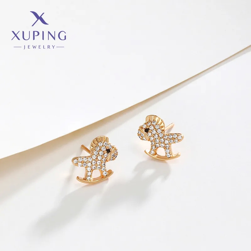 young men's jewelry "Authentic Minimalist 18k men's jewelry under $10 Gold Plated Horse Stud Earrings with Copper Alloy & Handpicked Gemstone Inlay" japanese men's jewelry