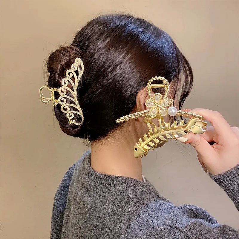 zudio hair accessories "Elegant Glossy Rhinestone hair accessories for over 60 Hair Claw – Tailor-Made Alloy Inlay for Formal Style Wholesale 1pc" wedding guest hair accessories