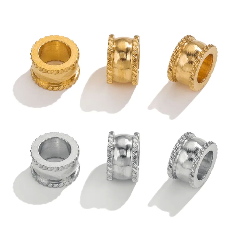18k gold beads for jewelry making Wholesale 20 PCS 5.5*5mm 304 Stainless Steel Gold Plated Jewelry Findings jewelry making vise for Formal & Bohemian Designs jewelry making kit