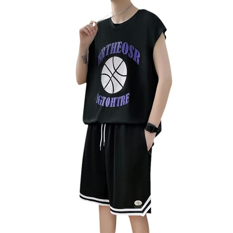 3 piece set women's clothing "Polished High-Fashion Men's Ice Silk Basketball Shorts women's clothing everlane Set – Multifunctional Limited Stock Summer Two-Piece Suit" women's clothing 2 piece sets
