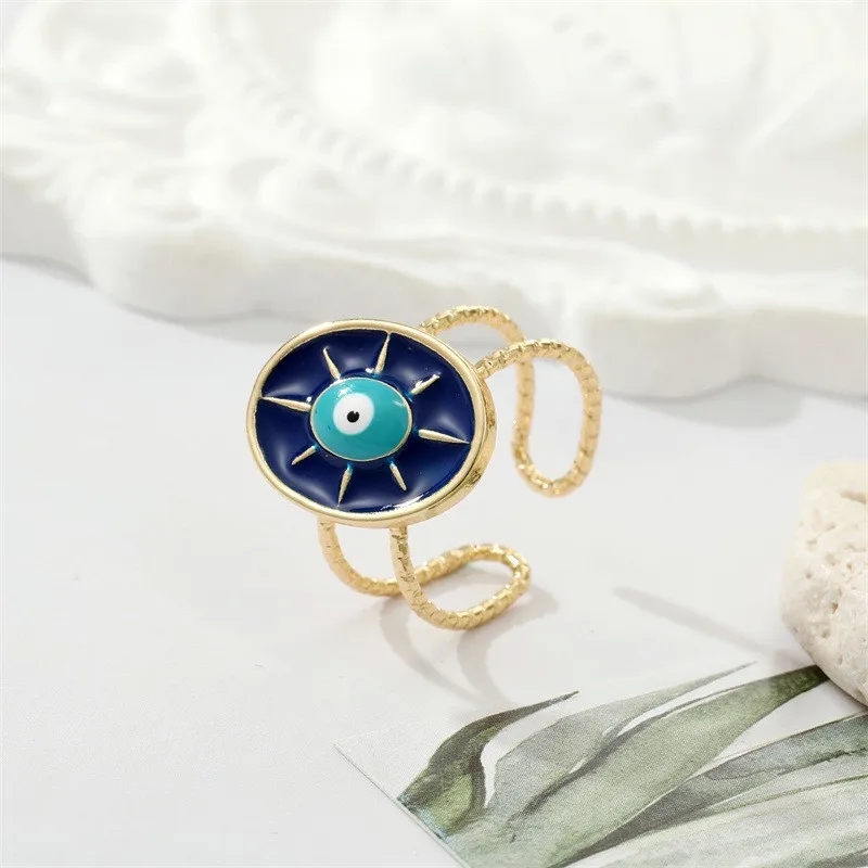 70's disco fashion jewelry "Handcrafted fashion jewelry dubai Retro Grunge Sun Devil Eye Alloy Ring – Polished Heritage-Inspired Glistening Design" fashion jewellery 2024