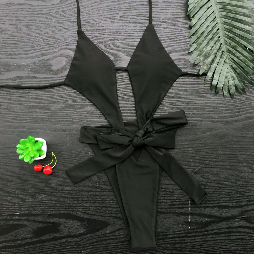 80s women clothing Eco-Friendly Glossy Halter One-Piece women's clothing vancouver Swimsuit – Ethically Sourced, Solid Color, Wholesale Sexy Swimwear women's clothing 97030