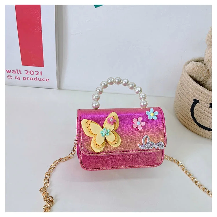 bag 50 liter Boho-Inspired Artisan-Made bags korean Girls' Butterfly Pearl Square Flip Handbag – High-Quality & Simple Elegance bags brands in usa