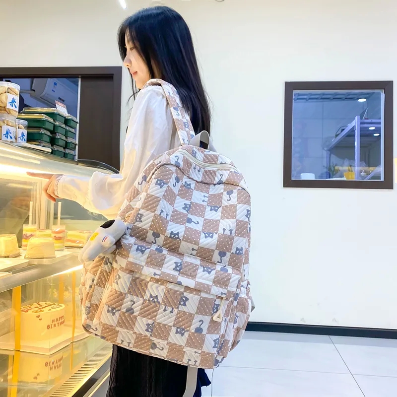 bags 2 slay Eco-Friendly bags express Minimalist Plaid Backpack – Weatherproof, Multifunctional, Unique Design for School & Daily Use bags 80s