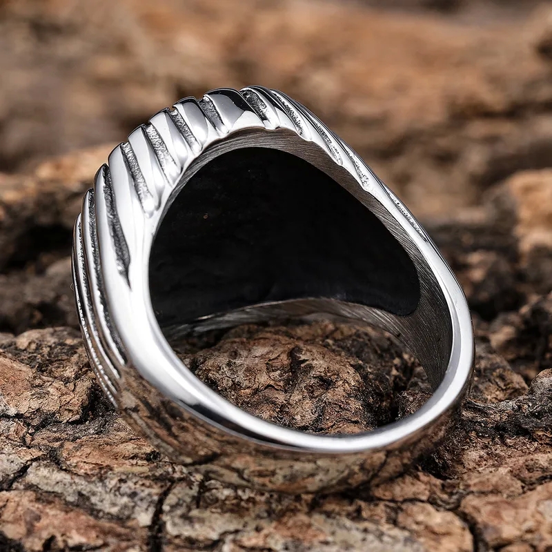 brooklyn exchange men's jewelry Luxury Genuine Retro Geometric young men's jewelry 304 Stainless Steel Men's Rings – Exquisite Statement Piece with Simple Elegance seekers men's jewelry reviews