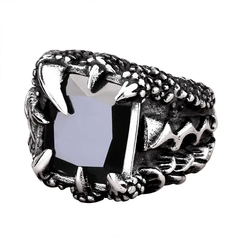 Quick-Ship Durable Titanium Steel Men's Geometric Ring - Earthy Modern Style