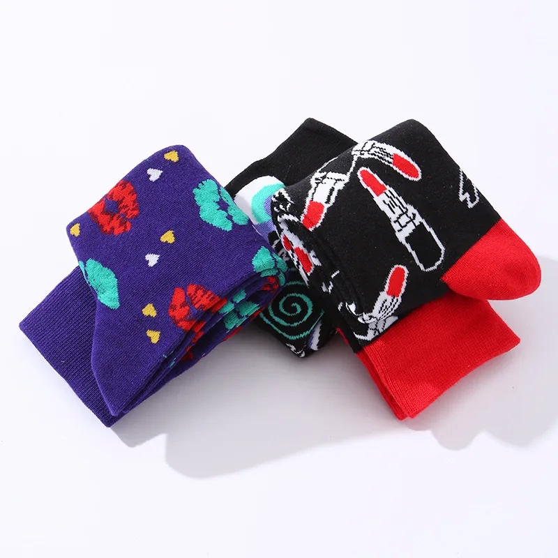 diy fashion accessories "Wholesale Vintage Glam Lipstick Lips Eye Crew Socks - 10 Pairs Fast Fashion Must-Have traditional fashion accessories in the philippines with description Unisex High-End Style" fashion accessory kits