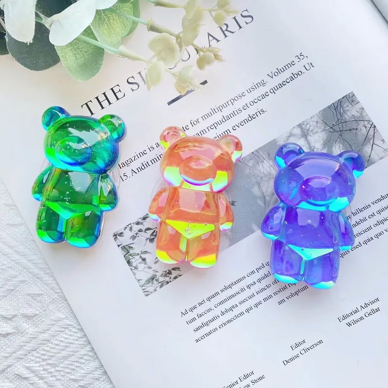 fashion accessories list for men "Stylish Bohemian Glam Bear Phone Grip – Colorful Electroplated Air fashion accessories industry Cushion Ring Holder for Trendy Vibes" linda fashion accessories corp