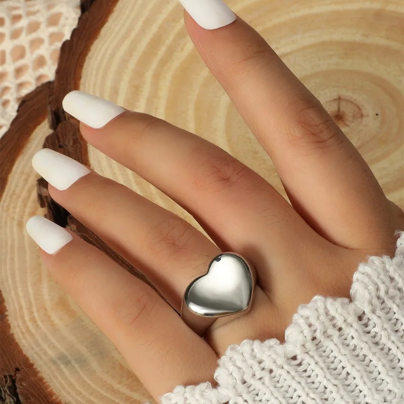 fashion jewelry 925 silver post "Elegant Limited Edition Heart roman fashion jewelry Alloy Open Rings – Perfect for Party Wear Fast Shipping Wholesale Jewelry" ruifan fashion jewelry