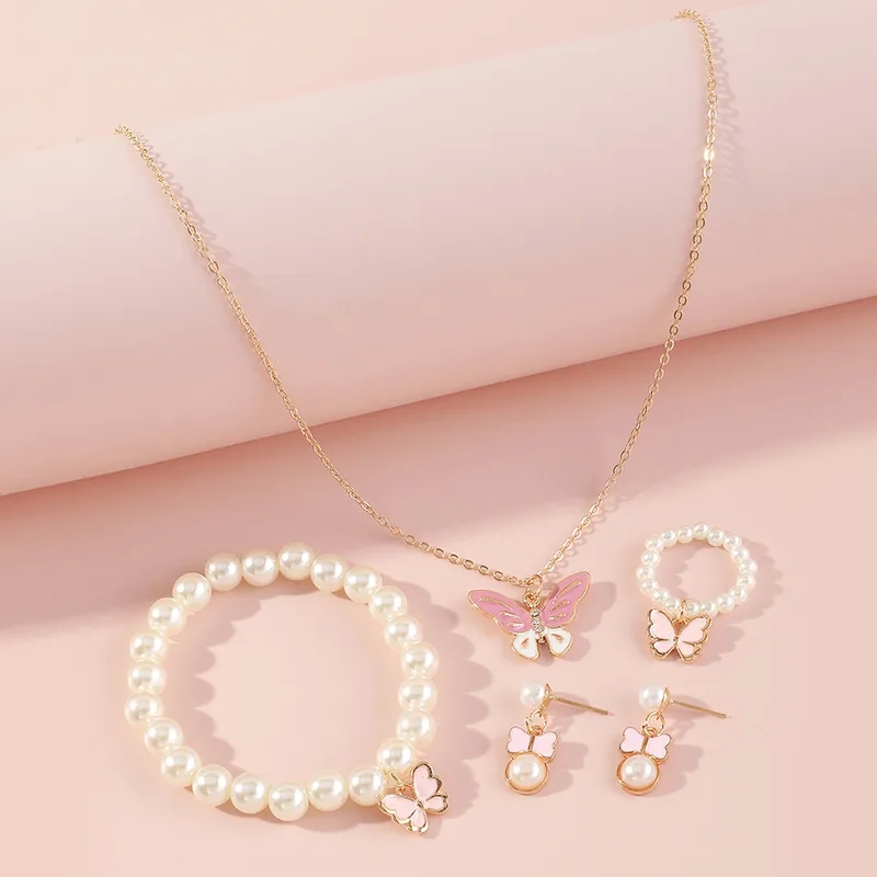 fashion jewelry exhibition "Custom Sophisticated Butterfly Alloy Pendant Necklace eddy fashion jewelry & Pearl Bracelet Set – Bold Waterproof Exclusive Offer" 424 jewelry