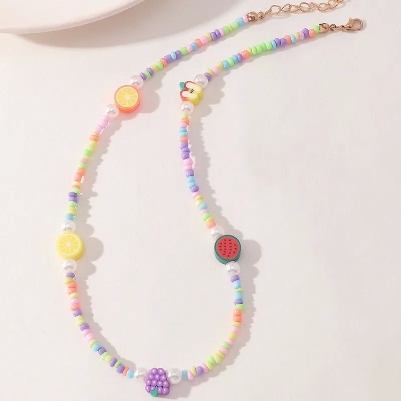fashion jewelry hashtags "Exclusive Adjustable Handcrafted Fruit Miyuki zl fashion jewelry Bead Necklace for Kids – Wholesale Daily Wear Jewelry" onyx fashion jewelry