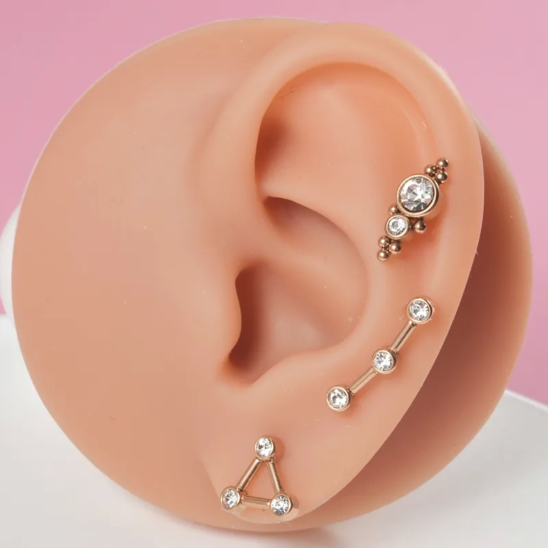 fine jewellery zurich Handmade Ethical Lip Rings: Bespoke 304 Stainless Steel, 18K Gold Plated, Shiny Geometric Design with Premium fine jewelry designers Gemstone Inlay gary michaels fine jewelry