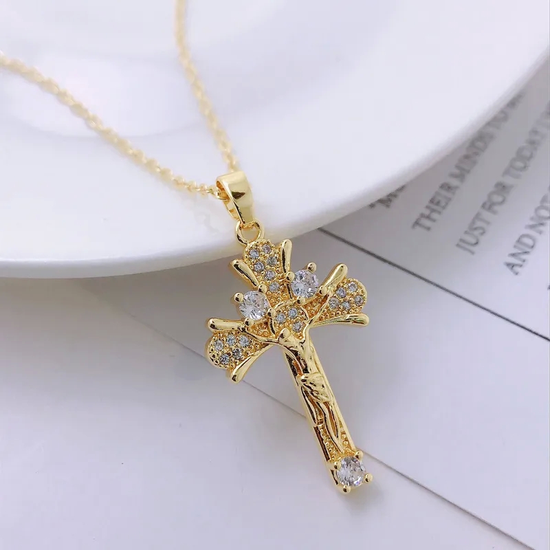 fine jewelry appraisal near me "Exclusive Luxury Retro Virgin Mary Jesus Cross Pendant pattons fine jewelry - Polished Copper Zircon Clavicle Chain Feminine Glam Vibe" levy's fine jewelry