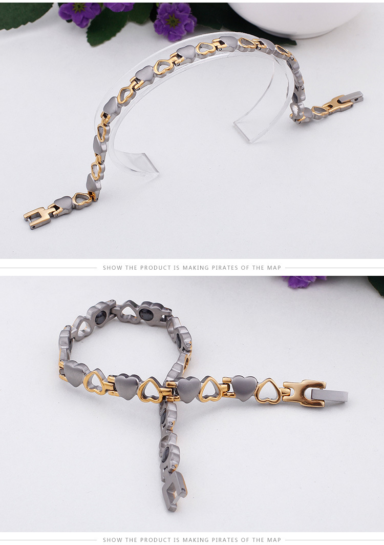 fine jewelry design course Wholesale Matte Titanium Steel 18K Gold Plated Heart Bracelets fine jewelry washington dc - Organic, High-End, Masculine Design lucy's fine jewelry