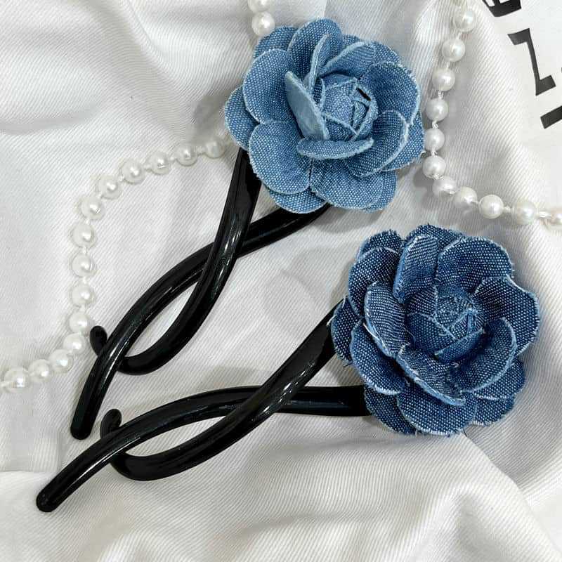 hair accessories zara "Boho-Chic Rose Hair Clip | hair accessories crochet patterns Unisex Festival & Party Wear | Timeless Korean Style Accessory" meesho hair accessories