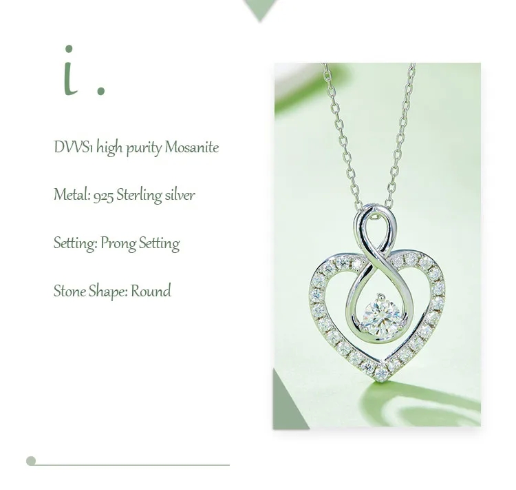 high end opal jewelry 1.0ct VVS1-VVS2 Round Moissanite Infinity Heart is effy jewelry high end Pendant Necklace – Timeless, Ethically Made, Discounted Fashion Must-Have high end jewelry 2024