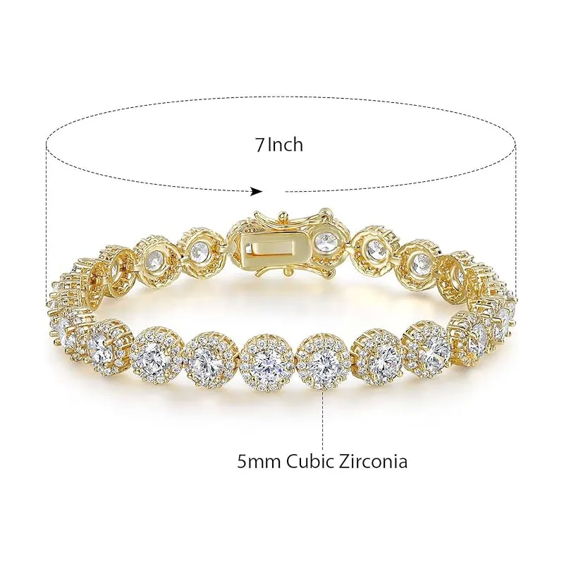 high end unicorn jewelry box "Limited high quality jewelry wire Edition 18K Gold Plated Hypoallergenic Sparkling Zircon Tennis Bracelet – Quick Ship Classic Style" high quality eyebrow jewelry