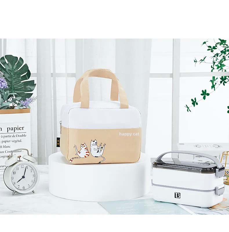 home kitchen play set Vintage Waterproof Cat Lunch Bag - Insulated Outdoor Rice Box, Masculine Style, home kitchen online Fashion Must-Have for Daily Use eho home kitchen inspection