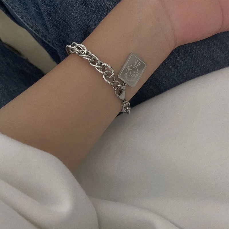 jewelry for men over 40 "Vintage Shiny Geometric Titanium Steel Chain Bracelet men's jewelry nyc reddit – High-Quality Wholesale Fashion Piece" chrome hearts men's jewelry