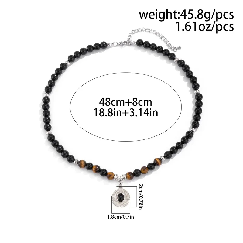 men jewelry yupoo "Retro Geometric Tiger Pendant Necklace – Crafted Titanium Steel Beads for Party & Formal unique men's jewelry Elegance" mens 30th jewellery