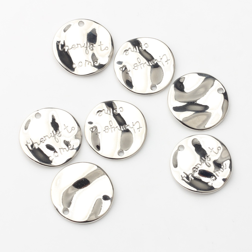 jewelry making michaels Wholesale 10-Pack 19mm Polished Alloy Round Letter Pendants - Authentic & Sleek easy jewelry making ideas Design high quality beads for jewelry making