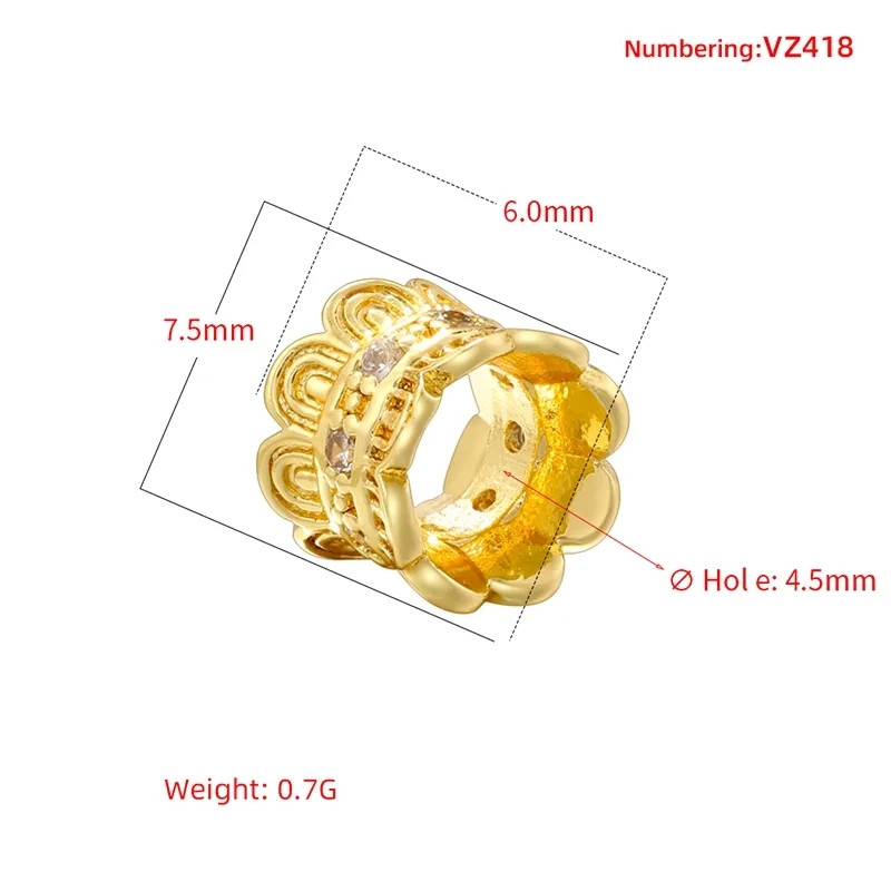 jewelry making raleigh "Antique Grunge 18K Gold Plated Copper Zircon Barrel Beads 6*7.5mm Hole Masculine Glam Spacer 24k gold beads for jewelry making Bars for Daily Wear" jewellery making questions