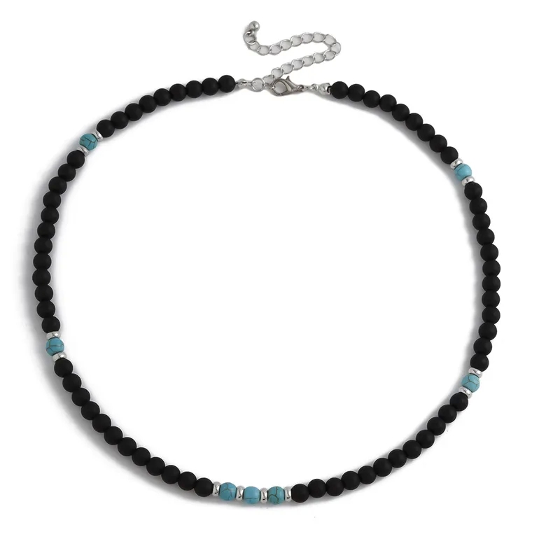 macy's men jewelry "Eco-Friendly Retro 70s men jewelry Geometric Turquoise Stone Beaded Men's Necklace – Glamorous Non-Toxic Limited Stock" designer men's jewelry