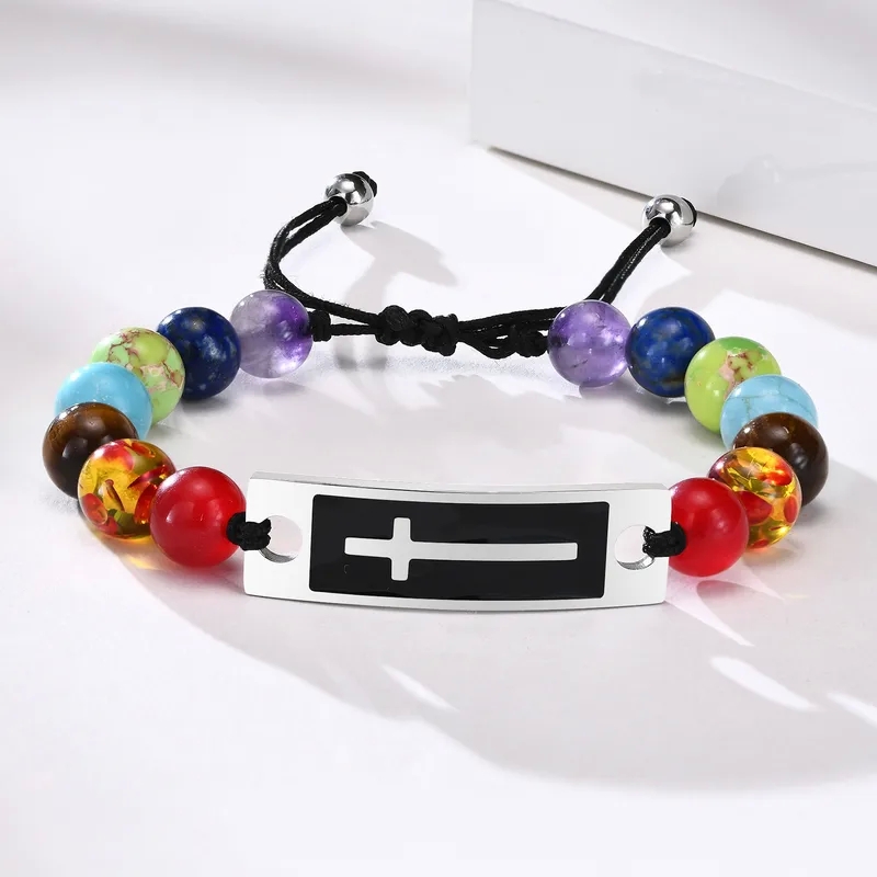 men's jewelry necklaces "Trendy Vintage Cross Agate Braided Bracelets – Sleek Wholesale Fashion jewelry for men in their 40s Accessories" yves saint laurent men's jewelry