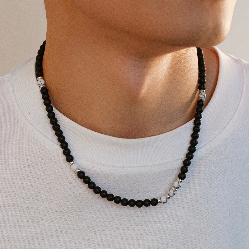 men's jewelry travel case "Eco-Friendly Retro Geometric Turquoise men's jewelry rules Stone Beaded Men's Necklace – Glamorous Non-Toxic Limited Stock" men necklace 18k gold