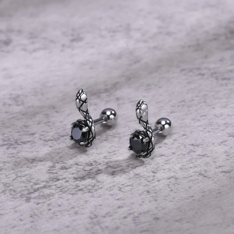 men's ysl jewelry Exclusive Bohemian Animal Enamel Zircon Ear Studs – Vintage 304 Stainless Steel Bold native american men jewelry Statement Jewelry men's jewelry holder