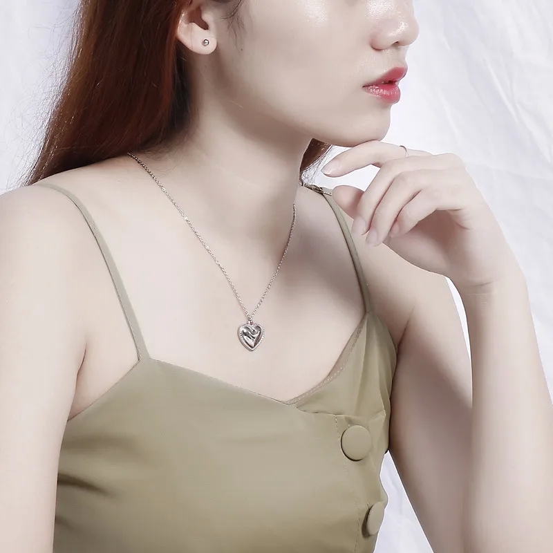 ozel fine jewelry "Polished Titanium Steel 18K Gold Plated Artsy Glam Heart Pendant – fine jewelry kids Korean Style Jewelry" fine jewelry stores near me