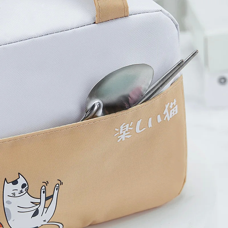 palak paneer bristi home kitchen Vintage Waterproof Cat giada at home kitchen window Lunch Bag - Insulated Outdoor Rice Box Masculine Style Fashion Must-Have for Daily Use home kitchen tuakau