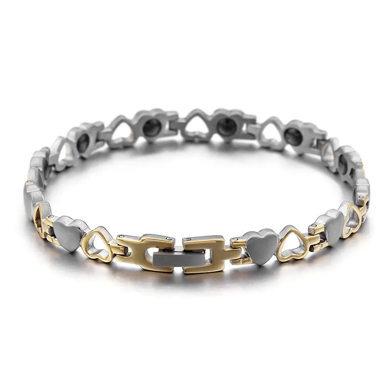 quill fine jewelry Wholesale Matte brilliance fine jewelry rings Titanium Steel 18K Gold Plated Heart Bracelets - Organic High-End Masculine Design oro italia fine jewelry