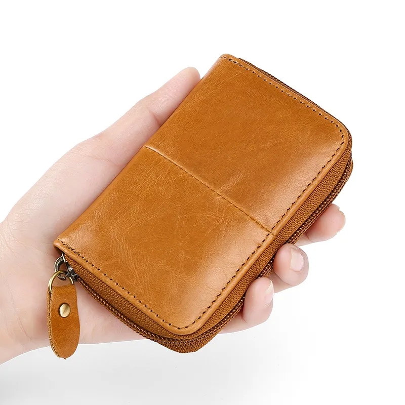 quilted bags Boho Chic RFID Cowhide Card Holder - Vintage Oil bags made from sails Wax Leather Zipper Coin Purse Feminine & Playful Organizer 0.5 tog sleeping bags