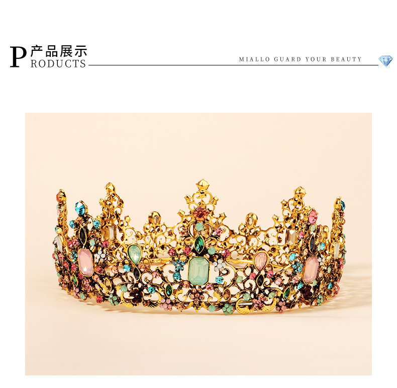 river island hair accessories Elegant Baroque Diamond Alloy Retro Bridal Crown – Timeless, Delicate & Waterproof Round Tiara for hair accessories galax Brides hair accessories youtube