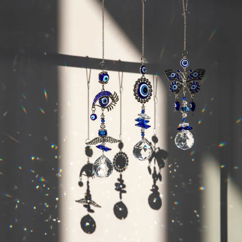 sweet home 3d kitchen island "Handmade Tribal Demon Eye Crystal home kitchen bakery rockland maine Pendant – Vibrant Recycled Sun Catcher Lighting Décor" home kitchen window design